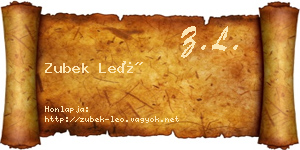 Zubek Leó névjegykártya